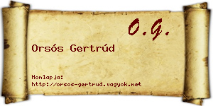 Orsós Gertrúd névjegykártya